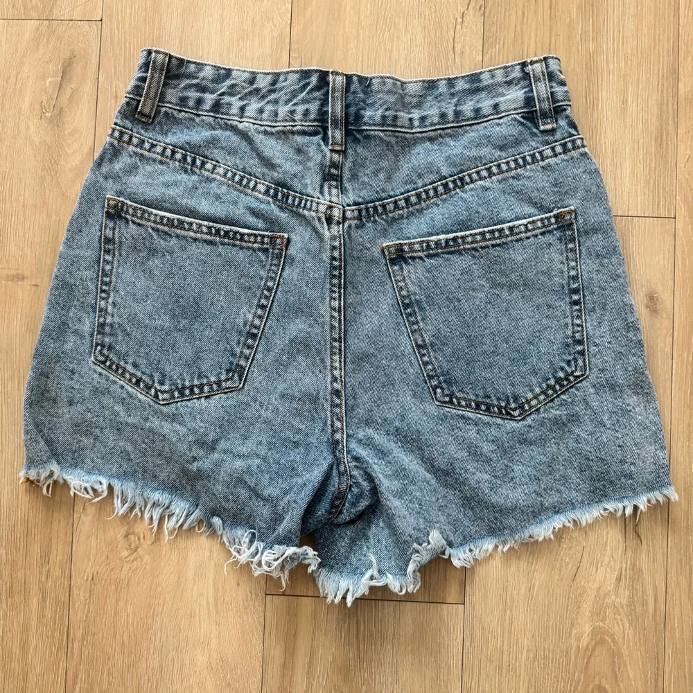 High Rise Ripped Jean Shorts - Picture 4 of 6